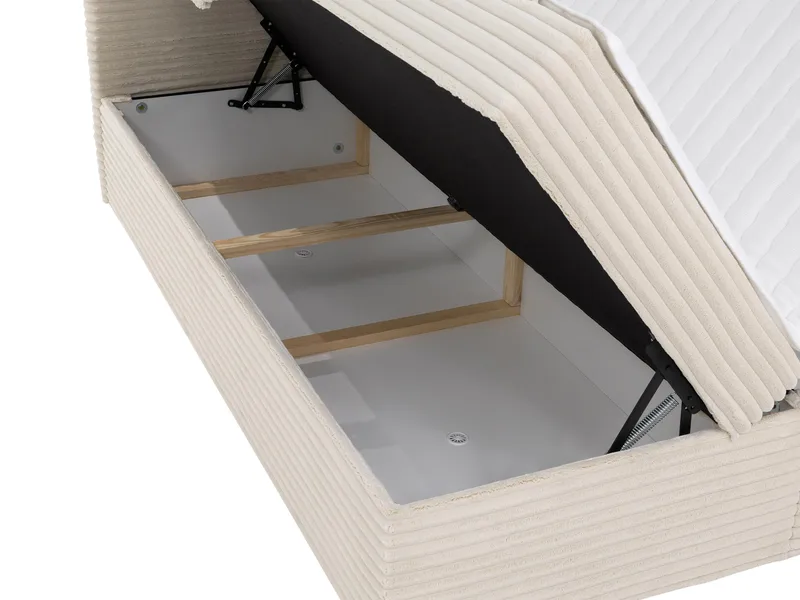 Neyrin Kontinentalseng 140x200 cm med Opbevaring - Lysegrå - Møbler - Senge - Kontinentalsenge