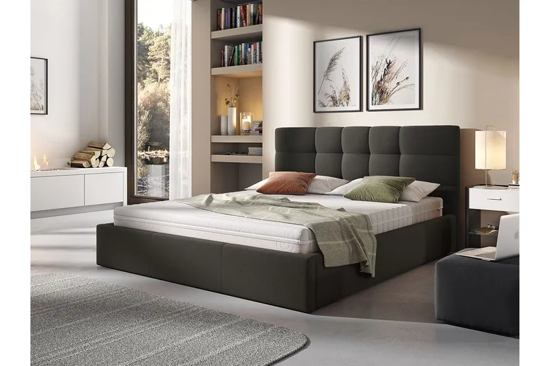 Nieres Opbevaringsseng 140x200 cm - Sort - Møbler - Senge - Sengeramme & sengestel