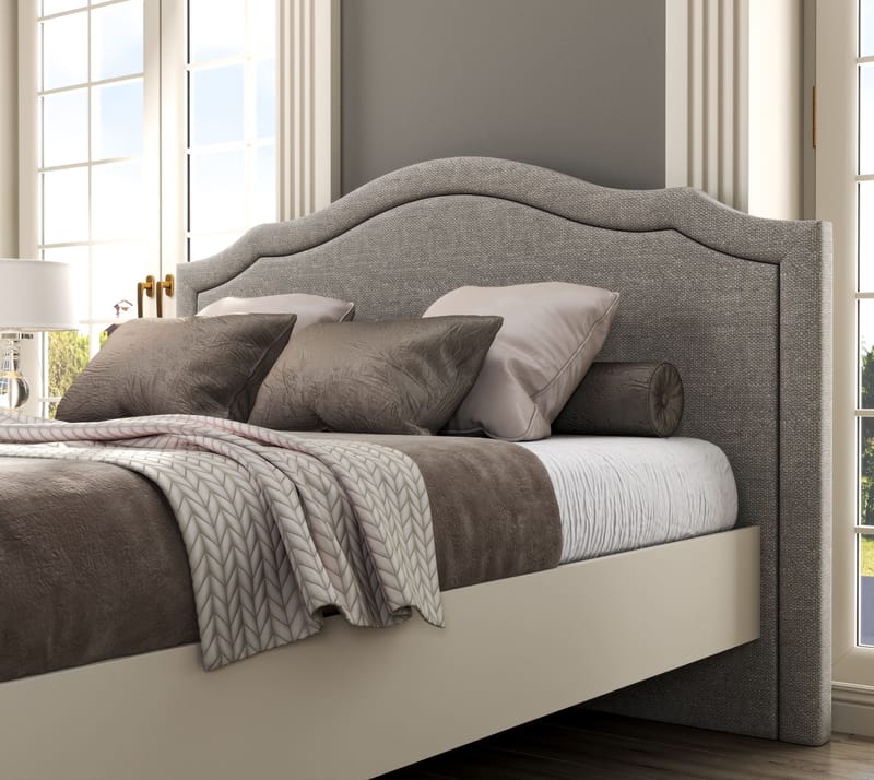 Nimora Dobbeltsengeramme 180x200 cm - Creme, eg, grå - Møbler - Senge - Sengeramme & sengestel