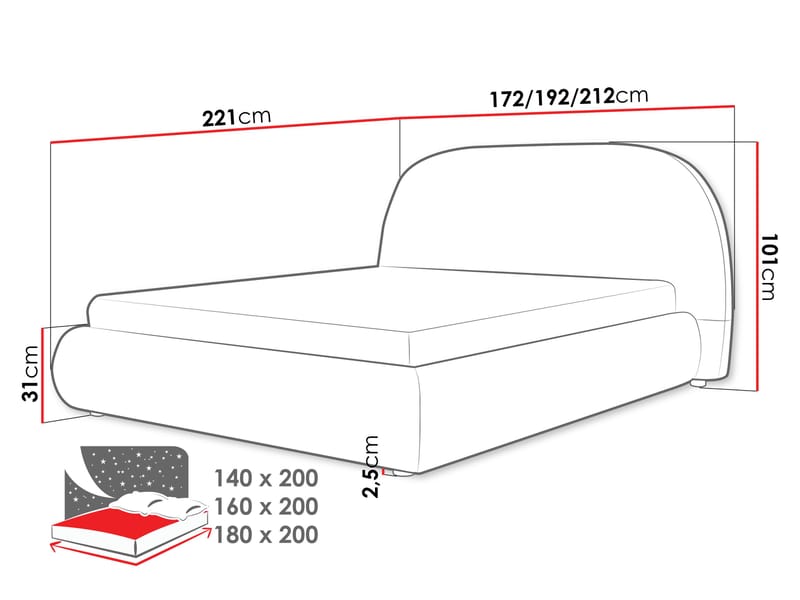 Norian Sengeramme 160x200 cm - Møbler - Senge - Sengeramme & sengestel
