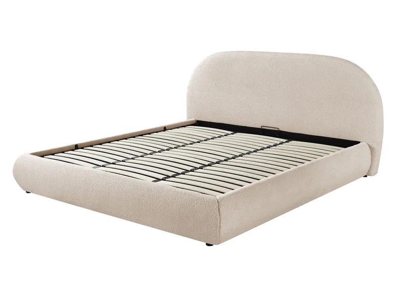 Norian Sengeramme 180x200 cm i Stof med Metalstel med Fasthedsgrad - - Beige - Møbler - Senge - Sengeramme & sengestel