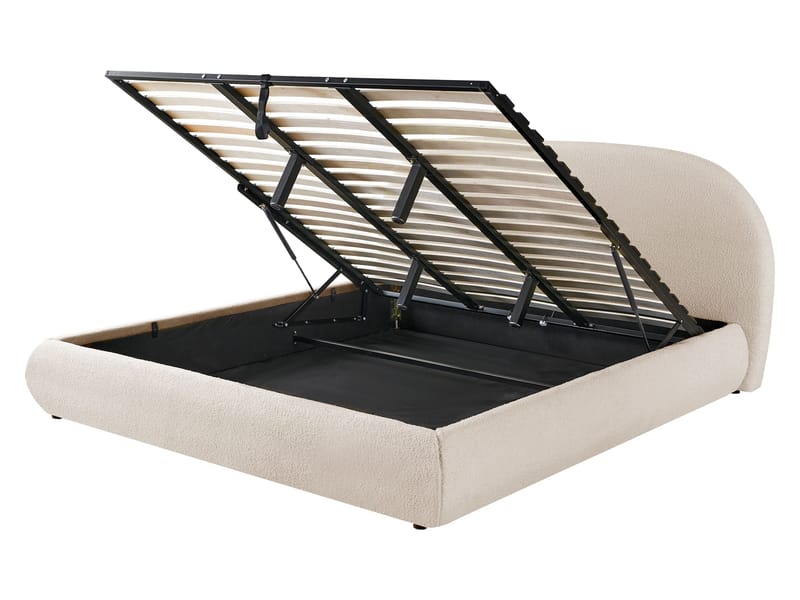 Norian Sengeramme 180x200 cm i Stof med Metalstel med Fasthedsgrad - - Hvid - Møbler - Senge - Sengeramme & sengestel