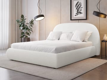 Norian Sengeramme 180x200 cm i Stof med Metalstel med Fasthedsgrad - - Hvid - Møbler - Senge - Sengeramme & sengestel