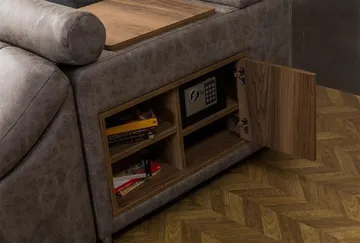 Olyvan sengesæt med bænk og opbevaring 250x290 cm kunstlæder - Brun - Møbler - Senge - Sengeramme & sengestel
