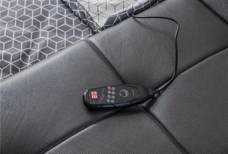 Olyvan sengesæt med bænk og opbevaring 250x290 cm kunstlæder - Sort - Møbler - Senge - Sengeramme & sengestel