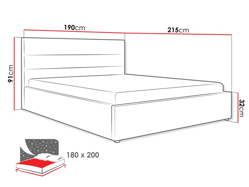 Omrynn Sengeramme 180x200 cm - Beige - M øbler - Senge - Sengeramme & sengestel