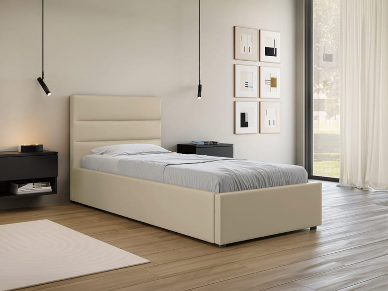 Omrynn sengeramme med opbevaring 90x200 cm - beige - Møbler - Senge - Sengeramme & sengestel
