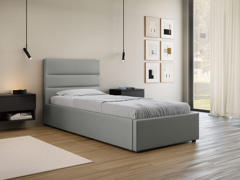Omrynn sengeramme med opbevaring 90x200 cm - grå - Møbler - Senge - Sengeramme & sengestel