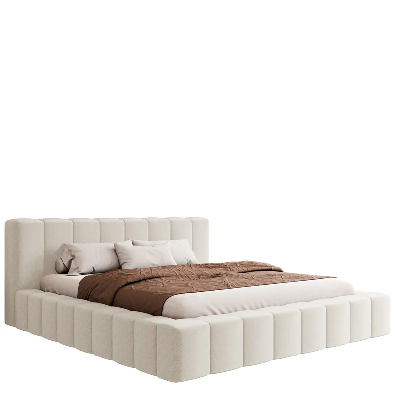 Orvinel Sengeramme 120x200 cm med Opbevaring, Hvid