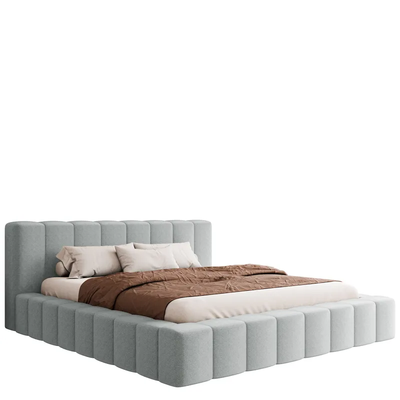 Orvinel Sengeramme 120x200 cm med Opbevaring, Lysegrå