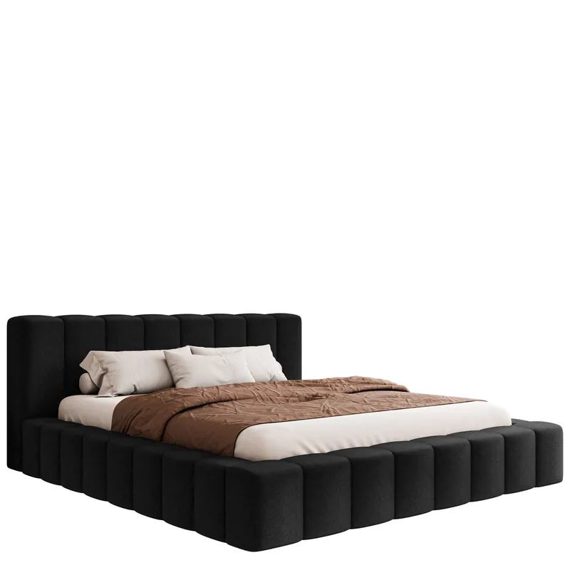 Orvinel Sengeramme 120x200 cm med Opbevaring, Sort