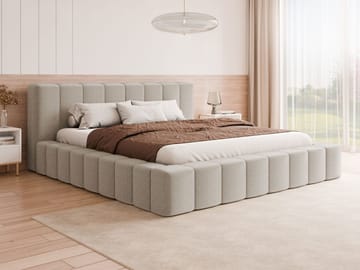 Orvinel Sengeramme 140x200 cm med Opbevaring - Beige - Møbler - Senge - Sengeramme & sengestel