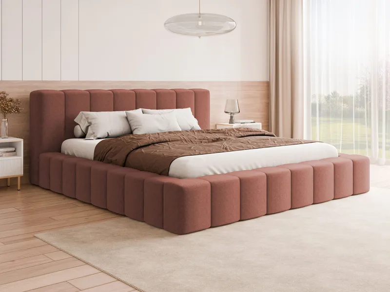 Orvinel Sengeramme 160x200 cm med Opbevaring - Rosa - Møbler - Senge - Sengeramme & sengestel