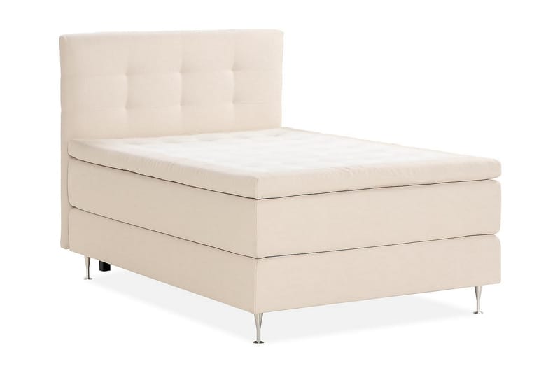 Oslo Lyx Sengepakke Boucle 120x200 Knappet gavl + Madrasbeskytter - Lysebeige - Møbler - Senge - Komplet sengepakke