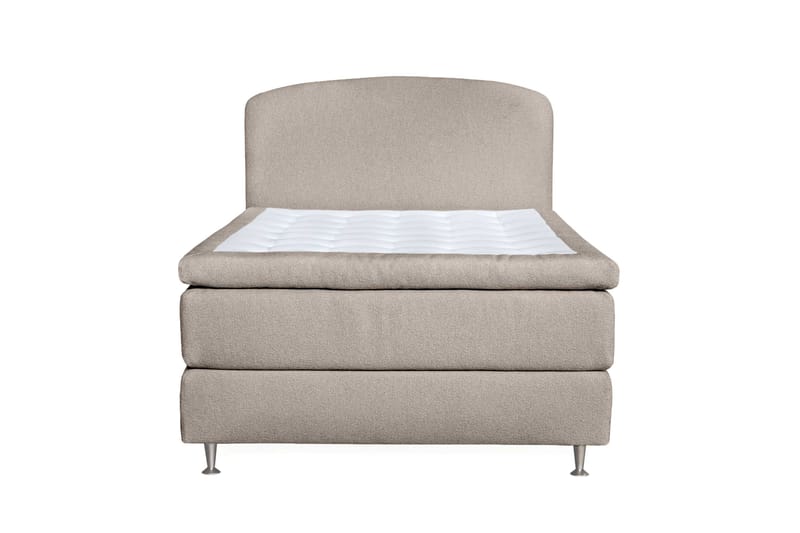 Oslo Lyx Sengepakke Kontinentalseng 140x200 cm Curved Sengegavl - Beige - Møbler - Senge - Komplet sengepakke