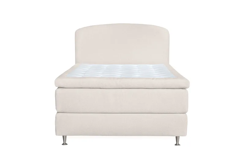 Oslo Lyx Sengepakke Kontinentalseng 140x200 cm Curved Sengegavl, Lys beige