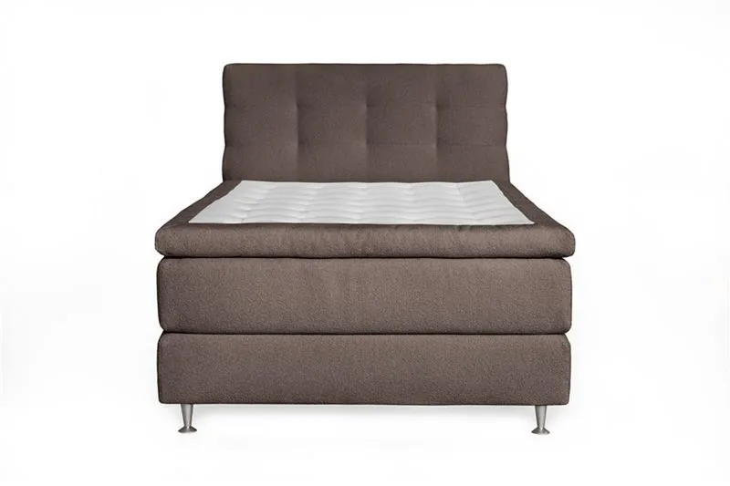 Oslo Lyx Sengepakke Kontinentalseng 140x200 cm Knappet Sengegavl - Lys brun - Møbler - Senge - Kontinentalsenge