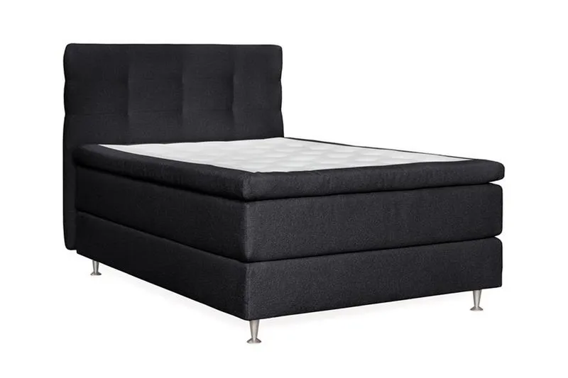 Oslo Lyx Sengepakke Kontinentalseng 140x200 cm Knappet Sengegavl - Sort - Møbler - Senge - Kontinentalsenge