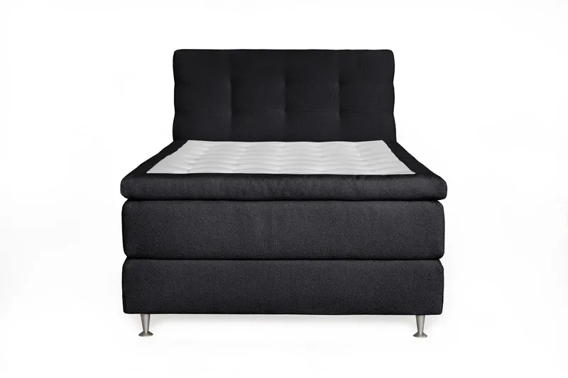 Oslo Lyx Sengepakke Kontinentalseng 140x200 cm Knappet Sengegavl, Sort