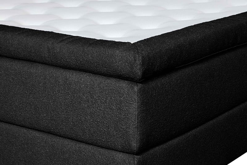 Oslo Lyx Sengepakke Kontinentalseng 160x200 cm Curved Sengegavl - Sort - Møbler - Senge - Komplet sengepakke