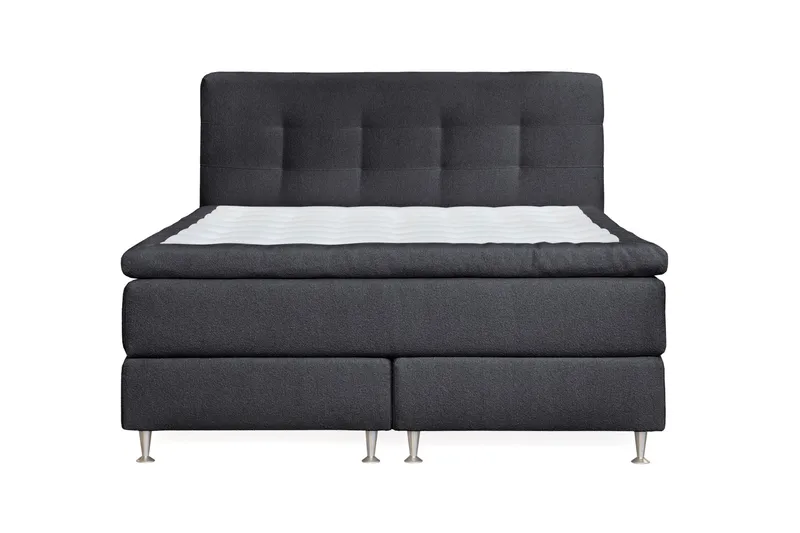 Oslo Lyx Sengepakke Kontinentalseng 160x200 cm Knappet Sengegavl, Sort