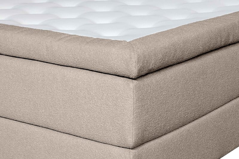 Oslo Lyx Sengepakke Kontinentalseng 180x200 cm Curved Sengegavl - Beige - Møbler - Senge - Komplet sengepakke