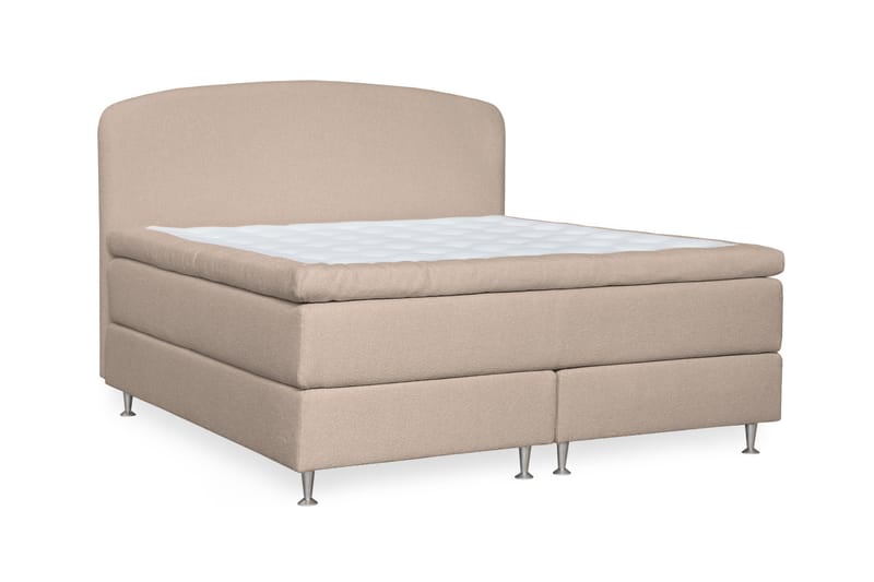 Oslo Lyx Sengepakke Kontinentalseng 180x200 cm Curved Sengegavl - Beige - Møbler - Senge - Komplet sengepakke