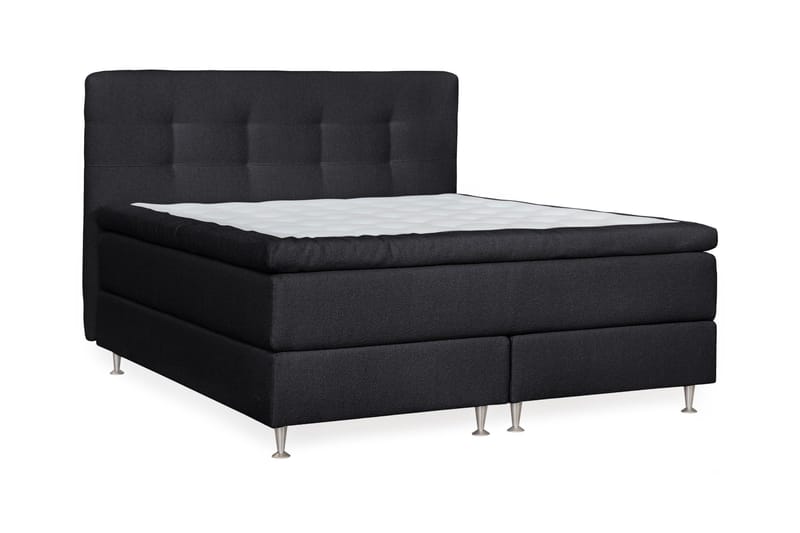 Oslo Lyx Sengepakke Kontinentalseng 180x200 cm Knappet Sengegavl - Sort - Møbler - Senge - Kontinentalsenge