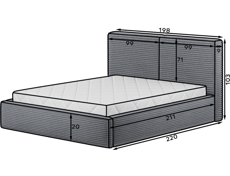 Pesillo sengeramme med opbevaring 180x200 cm - Modullo 35 - Møbler - Senge - Sengeramme & sengestel