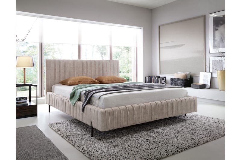 Plissa Sengramme 180x200 cm - Beige - Møbler - Senge - Sengeramme & sengestel