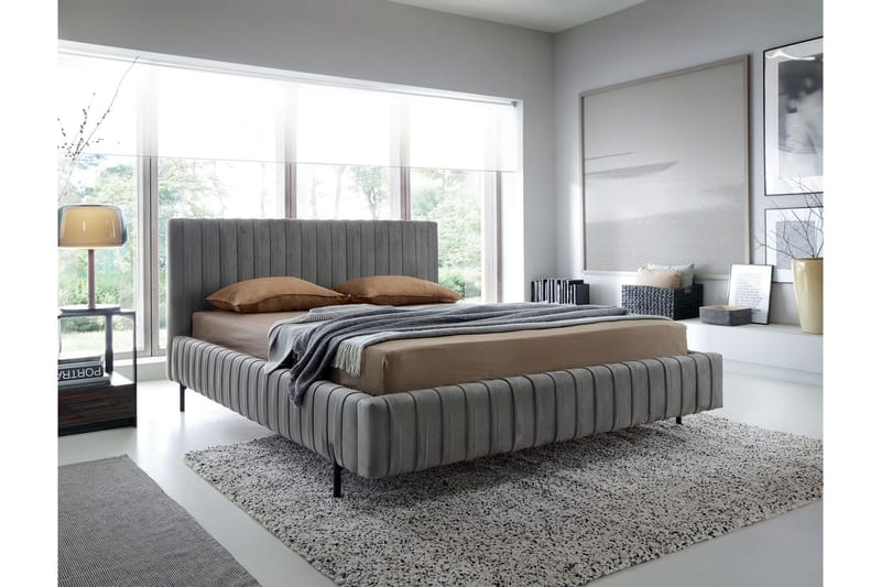 Plissa Sengramme 180x200 cm - Grå - Møbler - Senge - Sengeramme & sengestel