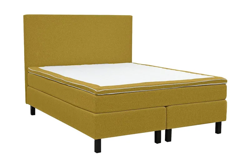 Princess Kontinentalseng 180x200 cm i Stof med Fasthedsgrad Medium, Gul