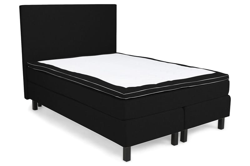 Princess Sengepakke – Kontinentalseng 120x200 cm i Stof med Topmadras med Fasthedsgrad Medium - Sort - Møbler - Senge - Enkeltsenge