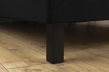Princess Sengepakke – Kontinentalseng 120x200 cm i Stof med Topmadras med Fasthedsgrad Medium - Sort - Møbler - Senge - Enkeltsenge