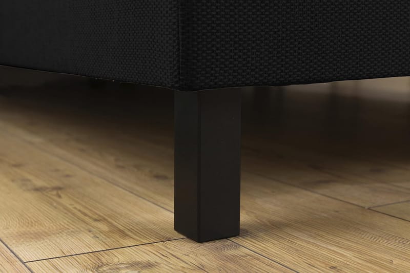 Princess Sengepakke – Kontinentalseng 120x200 cm i Stof med Topmadras med Fasthedsgrad Medium - Sort - Møbler - Senge - Enkeltsenge