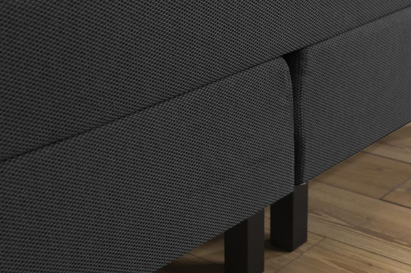 Princess Sengepakke – Kontinentalseng 160x200 cm i Stof med Sengegavl + Topmadras med Fasthedsgrad Medium - Mørkegrå - Møbler - Senge - Kontinentalsenge