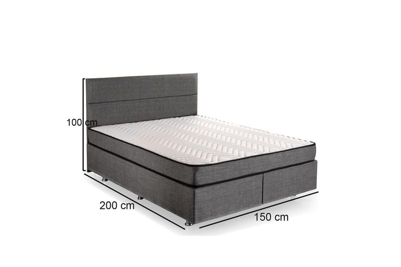 Quarel Seng Pakke Ramme Seng 150x200 cm - Grå - Møbler - Senge - Komplet sengepakke