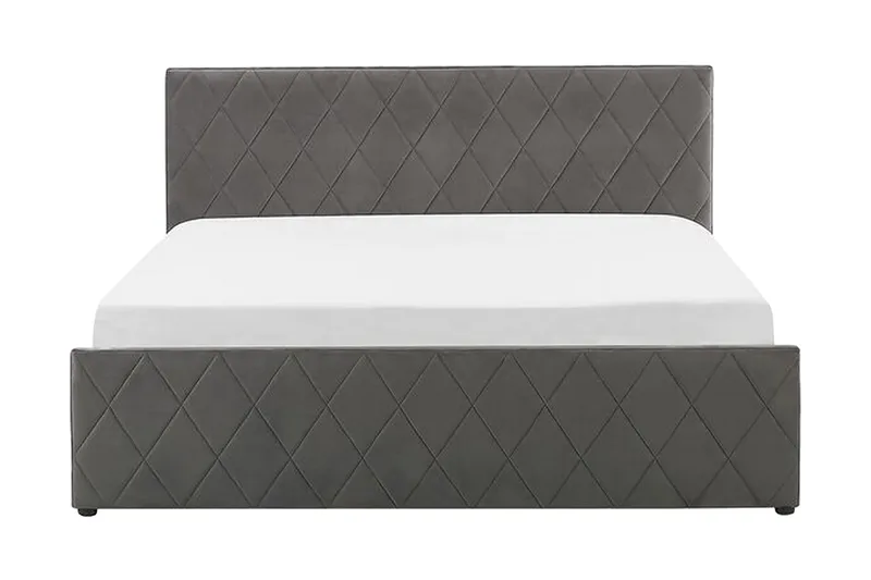 Rochefort Opbevaringsseng 140x200 cm, Velour/Grå