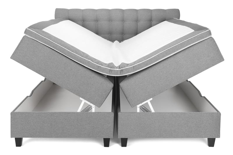 Royal Box Bed 160x200 - Lysegrå - Møbler - Senge - Kontinentalsenge
