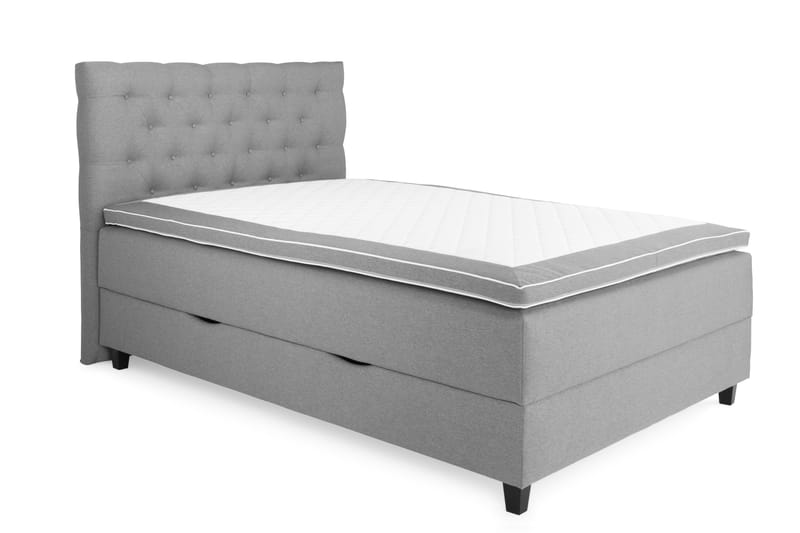 Royal Box Bed Komplet Sengepakke 140x200 - Lysegrå - Møbler - Senge - Boxmadras & boxseng