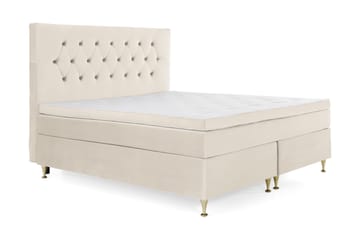 Royal Velvet komplet sengepakke 160x200 cm - Beige med lave guldben - Møbler - Senge - Komplet sengepakke