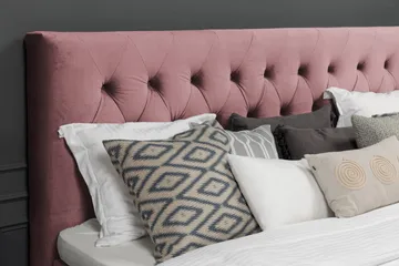 Royal Velvet komplet sengepakke 160x200 cm - Rosa med drejede ben - Møbler - Senge - Komplet sengepakke