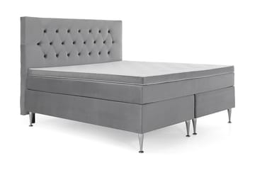 Royal Velvet komplet sengepakke 180x200 cm - Lysegrå med høje sølvfarvede ben - Møbler - Senge - Kontinentalsenge