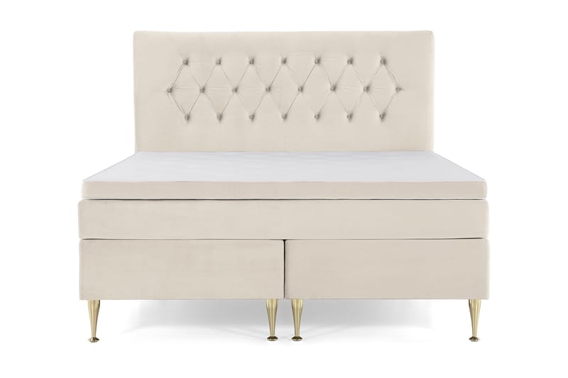 Royal Velvet Komplet Sengepakke Kontinentalseng 180x200 cm - Beige / Fløjl - Møbler - Senge - Komplet sengepakke