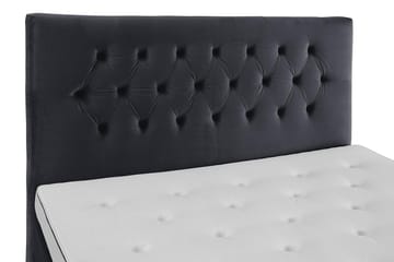 Royal Velvet komplet sengepakke med fløjlsseng 180x200 cm - Sort med høje sølvben - Møbler - Senge - Kontinentalsenge