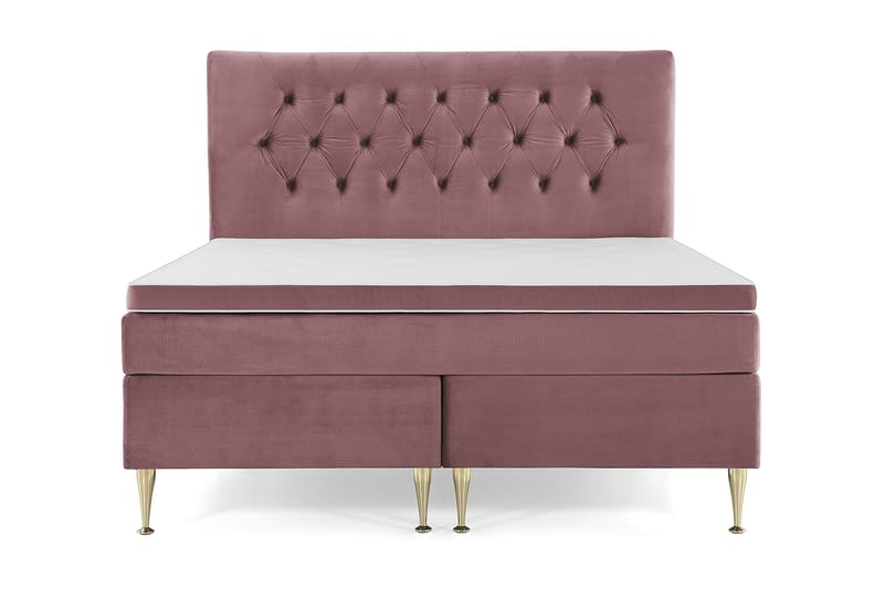 Royal Velvet Komplett Sengpakke 180x200 cm, Lyserød med Høje Guldben
