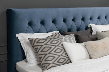 Royal Velvet Komplett Sengpakke 180x200 cm - Mørkeblå med Formede Ben - Møbler - Senge - Kontinentalsenge