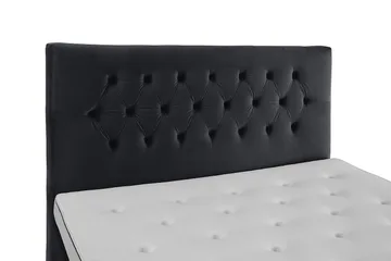Royal Velvet Komplett Sengpakke 180x200 cm - Sort med Høje Sølvben - Møbler - Senge - Komplet sengepakke