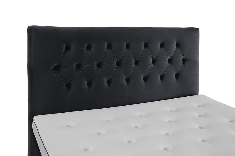 Royal Velvet Komplett Sengpakke 180x200 cm - Sort med Høje Sølvben - Møbler - Senge - Komplet sengepakke