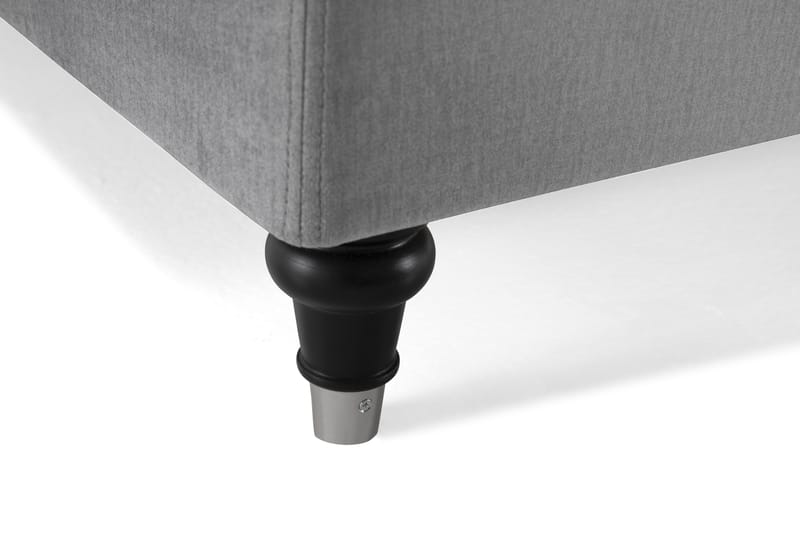Royal Velvet kontinentalseng 180x200 cm - Lysegrå med lave drejede ben - Møbler - Senge - Komplet sengepakke